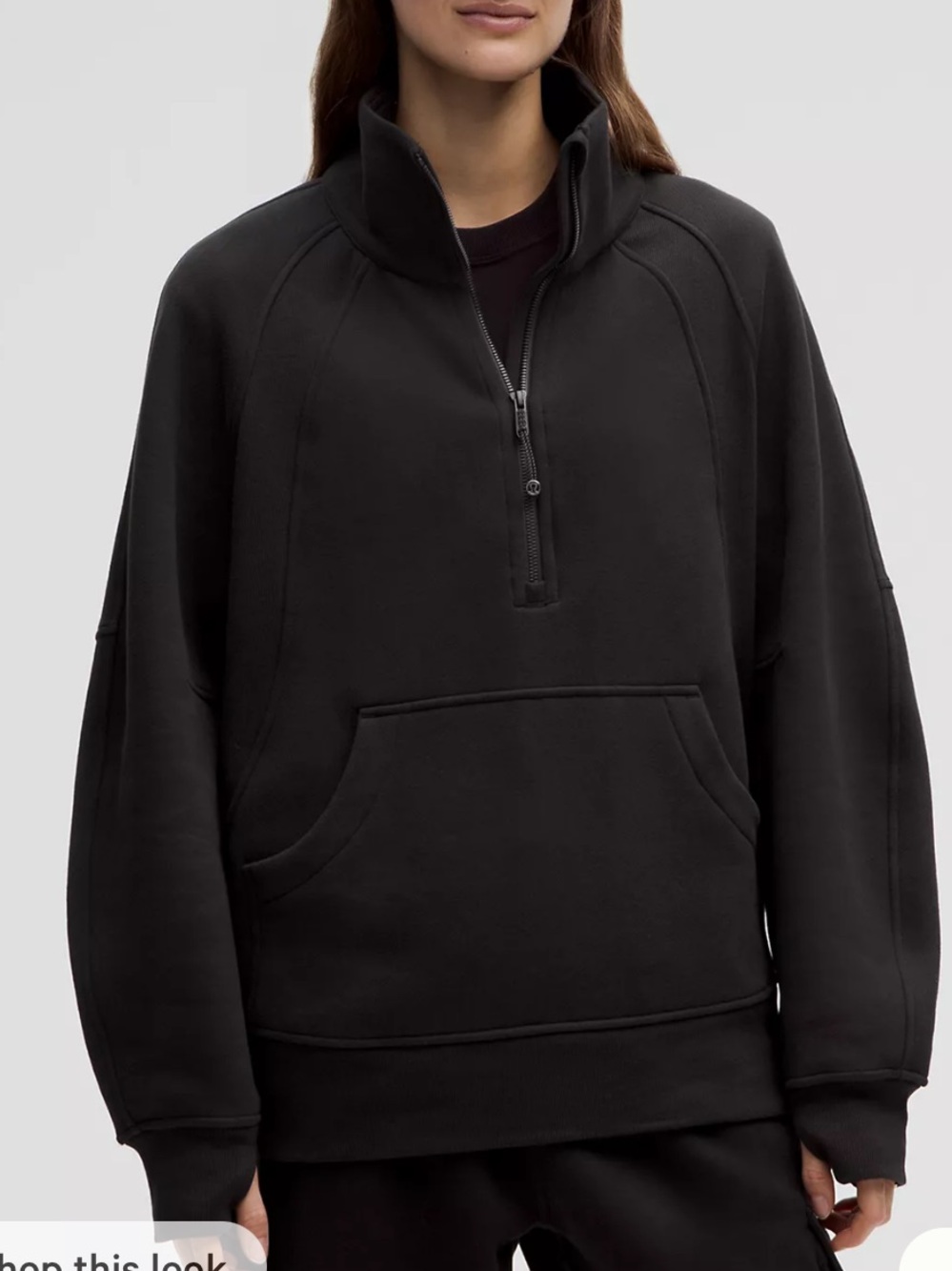 Lululemon Scuba Oversized Funnel Neck Half Zip dark brown black size m/l new - Picture 4 of 10